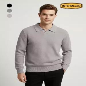 [인터메조]오픈 카라넥 조직물 니트 3종택1 IMFFMKN159