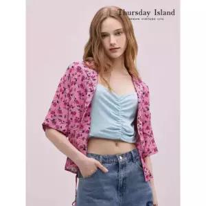 써스데이아일랜드Thursday Island 셔츠 카라 플라워 블라우스T244MBL247W 1052744