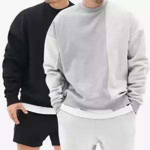 [텐바이텐]어깨가 넓어보이는 오버핏 배색 무지 맨투맨 I4TS001