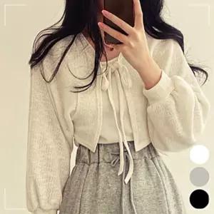 시스루 스트링 가을 가디건 크롭 볼레로 여성 간절기 AWCEB382