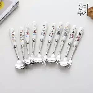[삼미][삼미수저] 무민 프렌즈 5가지 캐릭터 도자기 티스푼/과일포크 중 선택