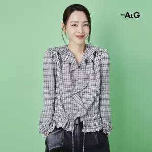 더엣지 26FW 페플럼 체크 블라우스 2종