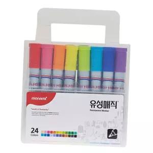 모나미 유성매직 24색 1세트 볼펜 그림 디자인 포스터 유성 팬 화방 미술 사무 문구 그리