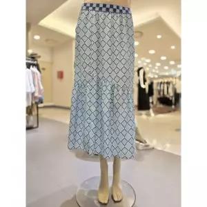 한정수량 베네통 패턴 셔링 밴딩 롱 스커트 BASKF5-531-BL 2814967