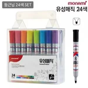 [제이큐]24색 둥근닙 유성펜 매직 필기도구 세트 문구 학용품