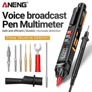 ANENG A3009 펜형 스마트 디지털 멀티미터 음성 방송 AC 전압 커패시턴스 Hz 저항 다이오드 도구