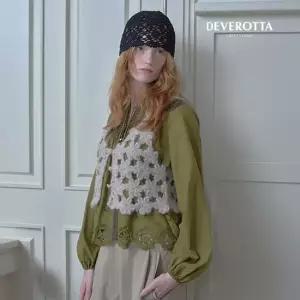 드베로타 26FW 코튼100 아일렛 플라워 블라우스
