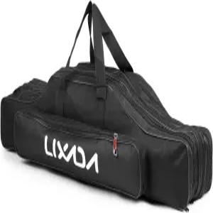Lixada 낚시 로드 케이스 3층 옥스포드 백 포터블 접이식 캐리어 피싱 릴 태클 보관 트래블백