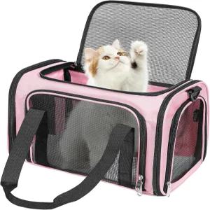 디스칼라 고양이 반려견 캐리어 최대 15파운드 TSA 항공사 소형견용 강아지 접이식 소프트 사이드 여행 -