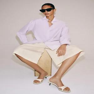 ZARA 레더 키튼힐 샌들 - 크림 화이트 1313/810/002