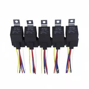 로사토 JD1914 12V 40/30A 5피스 자동차 릴레이 및 트럭용 5핀 커넥터 포함 - 5팩