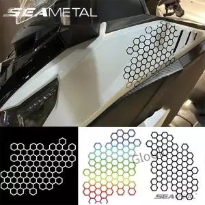 SEAMETAL 오토바이 탱크 스티커 스쿠터 전기 자전거 장식 필름 벌집 헬멧 데칼에 대한