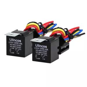 14AWG 와이어 하네스 12V DC 30/40A SPDT 5핀(2팩)이 장착된 울린코스 오토 릴레이 U1914