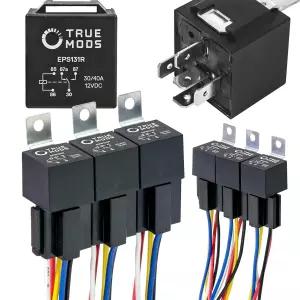 트루 MODS 6 팩 보쉬 스타일 5핀 12V 릴레이 키트 인터록킹 하네스 소켓 홀더 14 AWG 핫 와이어 SPDT 30/40