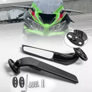 KAWASAKI NINJA 300 250 400 650 H2 H4 수정 된 오토바이 2PCS 백미러 윈드 윙 조정 가능한 회전 사이드 미