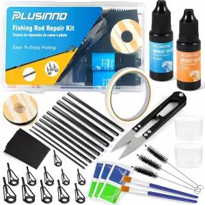 PLUSINNO 낚싯대 및 막대 수리 키트 에폭시 탄소 섬유 스틱 상단 아일렛 래핑 스레드로 팁 교체를 위한