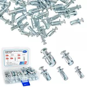JUNYAOHSU 50pcs 꽃잎 너트 팽창 나사 잭 탄소강 방청 모양 리벳 고정 장치 플레이트 프레임 용기 태그