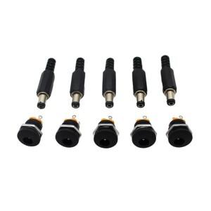 10PCS (5Pairs) DC12V 5.5x2.1mm 플라스틱 수 플러그 전원 소켓 암 잭 나사 너트 패널 마운트 커넥터