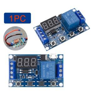 DC 5V-36V 트리거 사이클 지연 타이머 스위치 LED 디스플레이가  릴레이 모듈 켜기/끄기 조절 가능