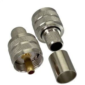 10pcs 커넥터 PL259 UHF 남성 압착 RG8 LMR400 케이블 RF 동축 와이어 터미널
