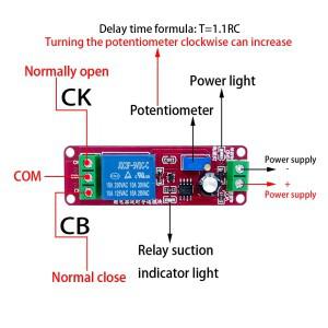 DC 5V 12V 시간 지연 릴레이 NE555 실드 타이밍 제어 스위치 자동차 펄스 생성 듀티 사이클