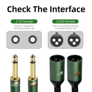 GOLLEY LION 듀얼 6.35mm TS to 2 XLR 남성 오디오 케이블 - 은도금 구리 프로 스튜디오 장비용 밸런스드