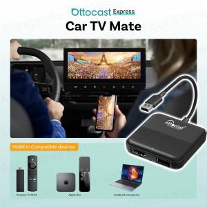 오토캐스트 익스프레스 무선 CarPlay 안드로이드 오토 어댑터 HDMI 멀티미디어 비디오 컨버터 TV 스틱 박스