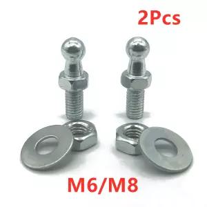 2x10mm M8 M6 범용 부트 보닛 가스 스트럿 엔드 피팅 커넥터 스프링 리프트 지지대 용 가스켓 너트가 볼 스