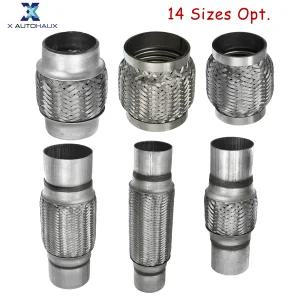X Autohaux 51mm 58mm 65mm 76mm 스테인리스 자동차 머플러 배기 파이프 튜브 범용 배기 조인트 범용 부품