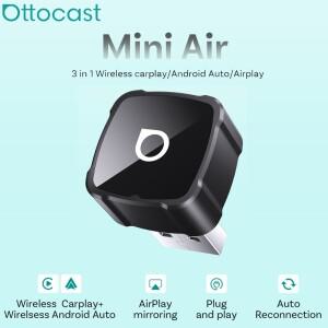 OTTOCAST MINI AIR Cube 4.0 무선 카플레이 안드로이드 오토 3 in 1 어댑터 화면 미러링 유튜브용 차량 액