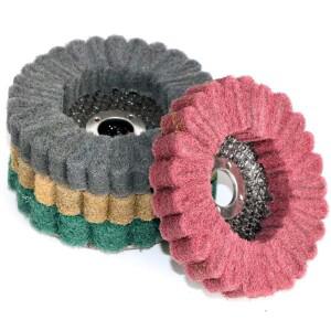 앵글 그라인더용 수세미 패드 버핑 휠, 나일론 섬유 플랩 연마 디스크, Non-woven100 x 16mm, 4 인치