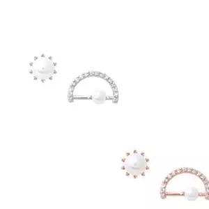 92.5 Silver-pin 언발란스 진주 포인트 은침 귀걸이