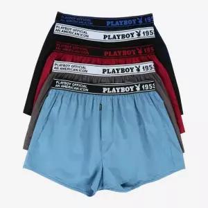 PLAYBOY 트렁크 5매입 순면 40수 아웃밴드 사각팬티 PMT1205 2361434