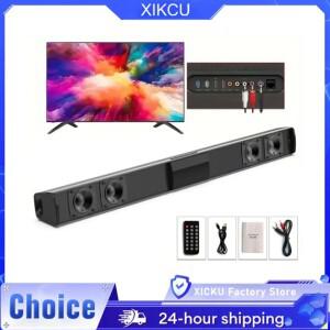 XIKCU 사운드 바 스피커 Bluetooth 5.3 스테레오 서라운드 홈 시네마 원격 제어 지원 RCA AUX TF 카드 포함