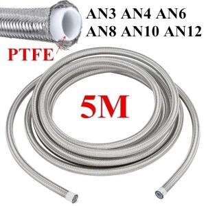 5미터 AN3 범용 레이싱 호스 304 스테인레스 땋은 PTFE 연료 오일 라인 쿨러 파이프