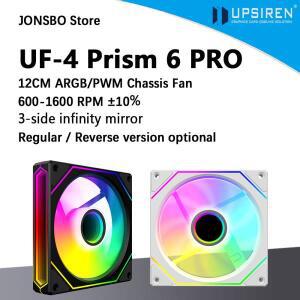 UF-4 프리즘 6 프로 120mm 케이스 팬 5V 3핀 마더보드 조명 동기화 PWM 3면 인피니티 미러 12CM
