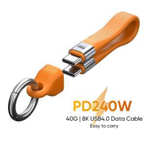 USB-C to Type-C 240W USB4.0 40Gbps 케이블 키체인 PD3.1 5A 8K@60Hz 데이터 TV PC 노트북 태블릿 맥북 호