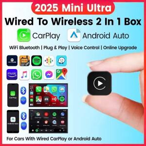 2026 애니파 2 in 1 무선 카플레이 어댑터&안드로이드 오토 5Ghz WiFi USB 플러그 앤