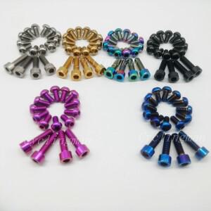 12Pcs 자전거 디스크 브레이크 로터 볼트 M5X10mm 4pcs 티타늄 Ti 고정 나사 MTB 사이클링 액세서리 부품