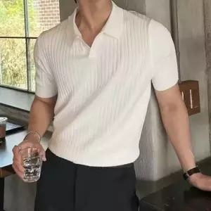 여름 베이직 카라넥 반팔니트 4컬러 남성 심플 출근룩