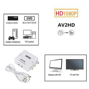 HDMI 호환 AV 어댑터 1080P 비디오 컴포지트 컨버터 RCA to HDTV CVSB L R 스케일러 박스