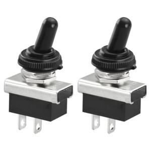 2PCS 토글 스위치 KN3D-101 온/오프 25A 12V 2핀 잠금 전자기기 전원 로커 방수 캡