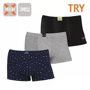 [TRY]TRY 주니어 남성 면스판 인밴드 남자 드로즈 팬티 3매