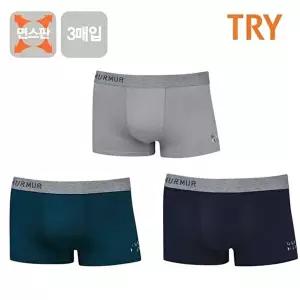 [TRY]TRY 주니어 남성 면스판 솔리드 드로즈 팬티 3매입