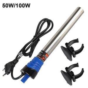 조정 가능한 온도 50W/100W 220V EU 플러그 물고기 탱크 난방 가열 막대 조절기 히터