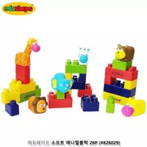 에듀쉐이프 소프트 애니멀블럭 28P (826029)쌓기 막대 동물 블록 어린이 유아 만들기