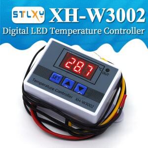 XH-W3002 디지털 LED 온도 컨트롤러, 온도조절기 제어 스위치 프로브, 방수 센서, W3002, 220V, 12V, 10A