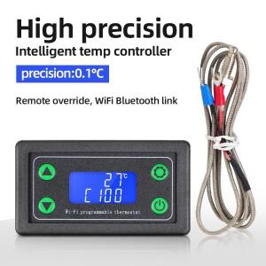 Tuya WIFI 원격 높은 온도 조절기 LED 디지털 컨트롤러-99 ~ 999 도 열전대 제어 K 형 DC12-36V