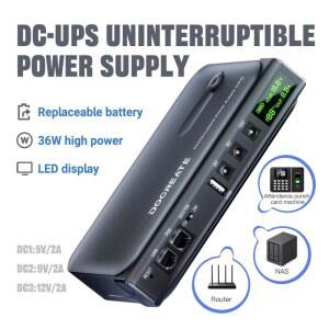 DC UPS 무정전 전원 공급 시스템 5V-24V 출력 라우터 NAS 모뎀 및 보안 모니터용 4x18650 교체 가능 배터리