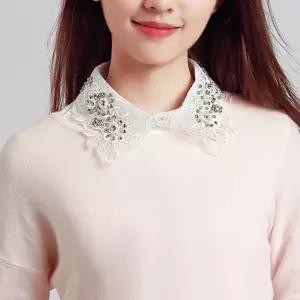 이너카라 큐빅장식 페이크넥카라 케이프셔츠 레이어드